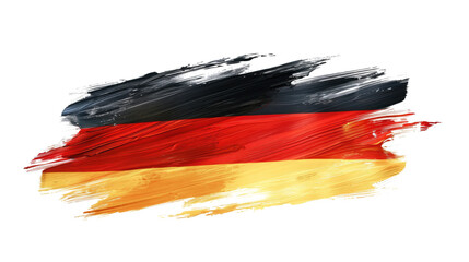 abstract german flag in paint brush stroke, isolated on white or transparent png