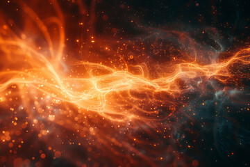 Poster - Abstract image showing the collapse of the quantum wave function, with a sudden burst of light,