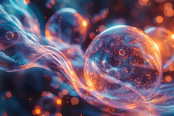 Poster - Visualization of Planck scale phenomena, depicting the granularity of spacetime,