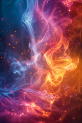 Poster - Artistic depiction of quantum chaos, with erratic and colorful patterns,
