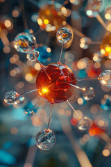 Aufkleber - diagram showing the interaction of up and down quarks within a proton,