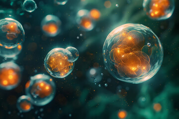 Aufkleber - Surreal depiction of charm and strange quarks, illustrating their role in exotic matter,