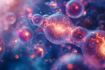 Aufkleber - Surreal depiction of charm and strange quarks, illustrating their role in exotic matter,