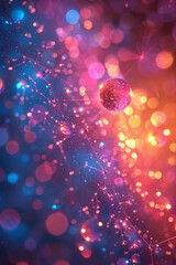 Fototapete - Visualization of the Feynman diagrams for particle interactions in a colorful, educational style,