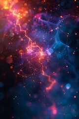 Aufkleber - Visualization of the Feynman diagrams for particle interactions in a colorful, educational style,
