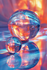 Aufkleber - abstract art showing electrostatic attraction between two oppositely charged objects,
