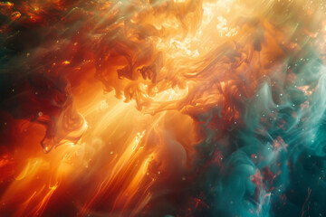 Poster - abstract art representing the unpredictable nature of solar flares and their impact on space weather