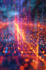 Poster - Diagrammatic illustration of chaotic signal patterns in electronic communications, showing interference and noise,