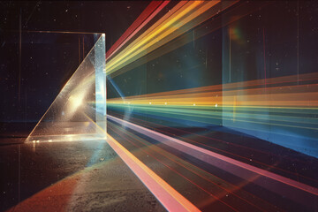 Poster - Diagram showing how a prism can be used in spectroscopy to analyze the light from stars,