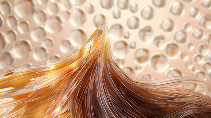 Poster - Nourish hair of shampoo or serum. Repair damaged hair concept, 3d rendering.