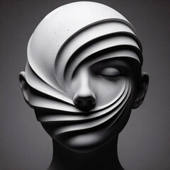 Poster - surreal black and white portrait