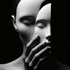 Poster - surreal black and white portrait