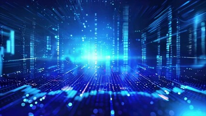 Digital technology abstract background. Computer IT programming code with dots and lines. Cyberspace science structure