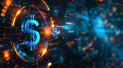 Poster - Finance and money technology background concept of business prosperity and asset management . Creative graphic show economy and financial growth by investment in valuable asset to gain wealth profit