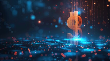 Poster - Finance and money technology background concept of business prosperity and asset management . Creative graphic show economy and financial growth by investment in valuable asset to gain wealth profit