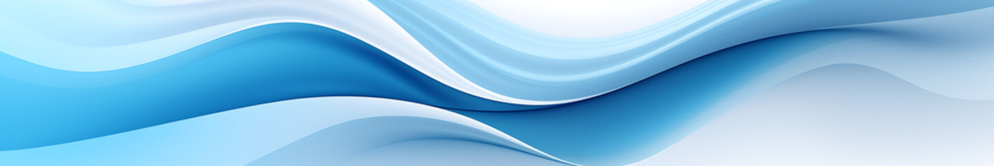 Wall Mural - Abstract background with blue waves for banner presentation, white and blue, simple, light, satin cloth