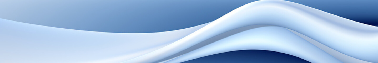 Wall Mural - Abstract background with blue waves for banner presentation, white and blue, simple, light, satin cloth