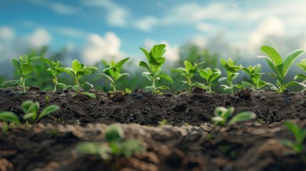 Poster - Presentation of plant germination sequence and plant growth concept in the suitable external environment.