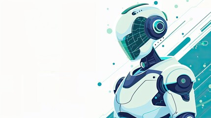 Wall Mural - Futuristic Medical Robotics: Clean PPT Template in Green and Navy