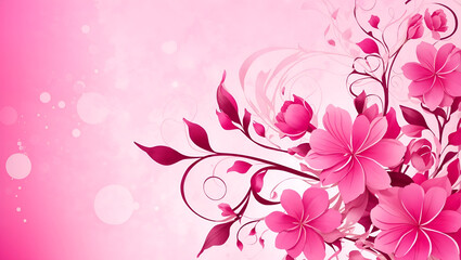 Wall Mural - Abstract pink color background on simple floral design wallpaper