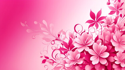 Wall Mural - Abstract pink color background on simple floral design wallpaper