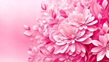 Canvas Print - Abstract pink color background on simple floral design wallpaper