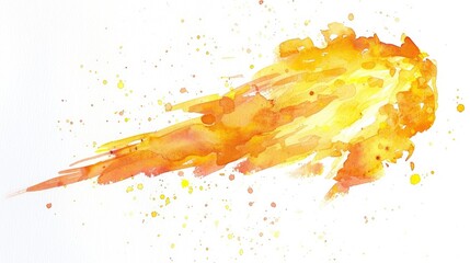 Wall Mural - a vibrant watercolor illustration depicting a hand painted comet in stunning shades of yellow and or