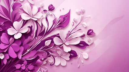 Wall Mural - Abstract purple color background on simple floral design wallpaper