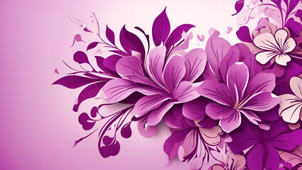 Canvas Print - Abstract purple color background on simple floral design wallpaper