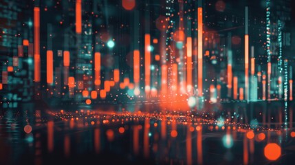 Poster - Stock market or forex trading graph and candlestick chart suitable for financial investment concept. Economy trends background for business idea and all art work design