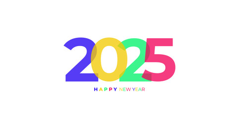 Wall Mural - Happy new year 2025 on blue background. Illustration for the festive New Year 2025 celebration background. new year greetings for banners, posters or social media and calendars