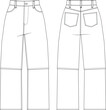 mid rise mid waist high rise high waist straight mom jean denim pant trouser template technical drawing flat sketch cad mockup fashion woman design style model
