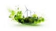 Renewable energy background with green energy. Green energy concept illustrating renewable and sustainable energy sources and ecology. Ai-generated.