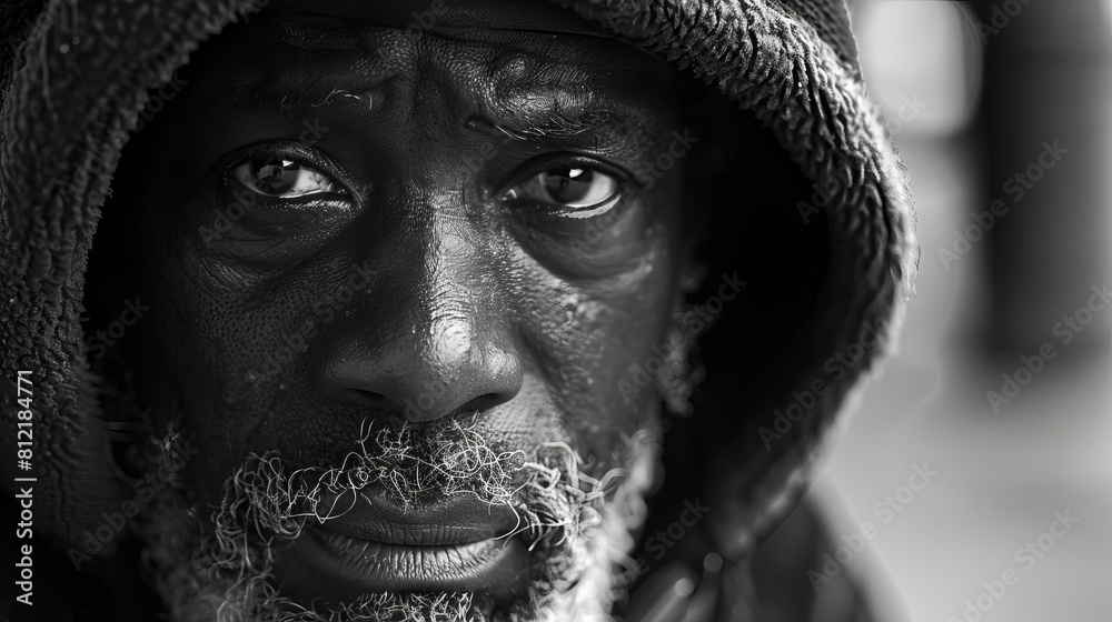 Homeless Without Color gritty black and white portrait of a homeless man social documentary ...