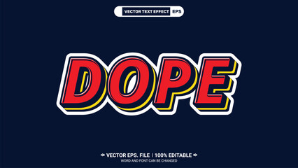 Aufkleber - Dope comic pop logotype style editable 3d vector text effect