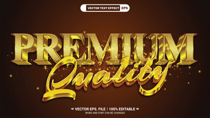 Poster - Premium quality shiny luxurious metallic gold style 3d editable vector text effect