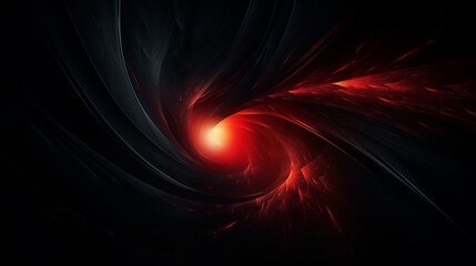 Poster - Dynamic Abstract Red and Black Cosmic Explosion Art