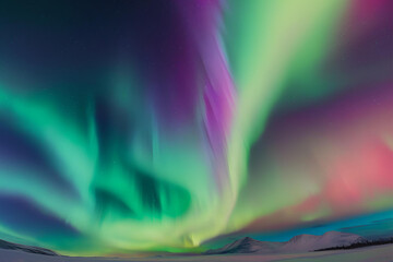 Wall Mural - Vibrant colors and swirling patterns of the northern lights dancing across the night sky