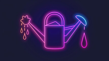 Leinwandbilder - watering can icon. Elements of Sprinkler in neon style icons. Simple icon for websites