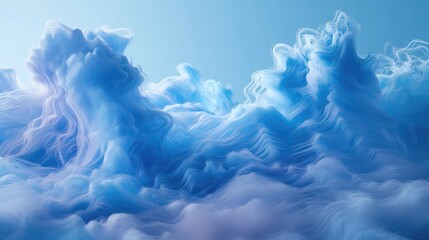 Wall Mural - Blue ink in water. Abstract background. 3D rendering illustration.