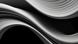 The beautiful black and white wavy fabric. Smooth elegant silk with folds in full screen. Delicate cloth. Abstract background. Illustration for banner, cover, brochure or presentation.