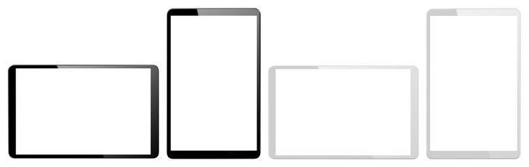 Set of tablet computers cut out