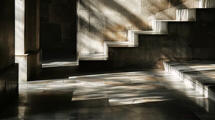 Wall Mural - Light and Shadow Abstraction: Light casts dramatic shadows on abstract shapes, creating an interplay of light and dark that adds depth and mystery to the composition