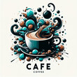 coffee logo illustration design. cup of coffee in vintage style, very suitable for coffee business, coffee shop, label
