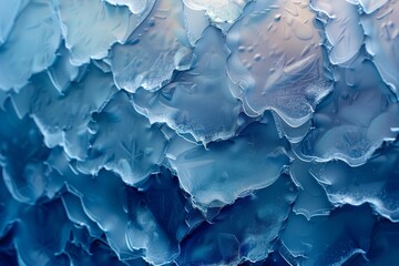 Poster - Close-up of organic ice formations with intricate details and a moody blue color scheme
