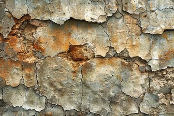 Poster - Detailed image showcasing the textured cracks and peeling layers of an aged, weathered wall
