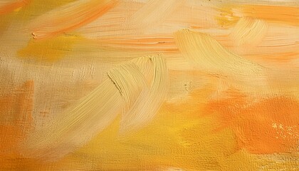 Canvas Print - a rough abstract background with visible paint texture in yellow and orange generative ai