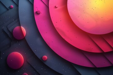 Poster - This stunning image features vibrant circles floating over a textured, dark surface, with a smooth, modern feel and a pop of color