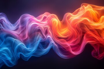 Poster - Vibrant abstract design with wavy patterns in a brilliant spectrum of colors that exude creativity and movement