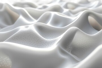 Poster - This serene image displays a soft white fabric with delicate dotted details, conveying elegance and a soft, tactile sensation